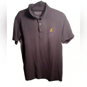 Vintage authentic Kangol blck lightweight polo shirt sleeve 3 button shirt  L